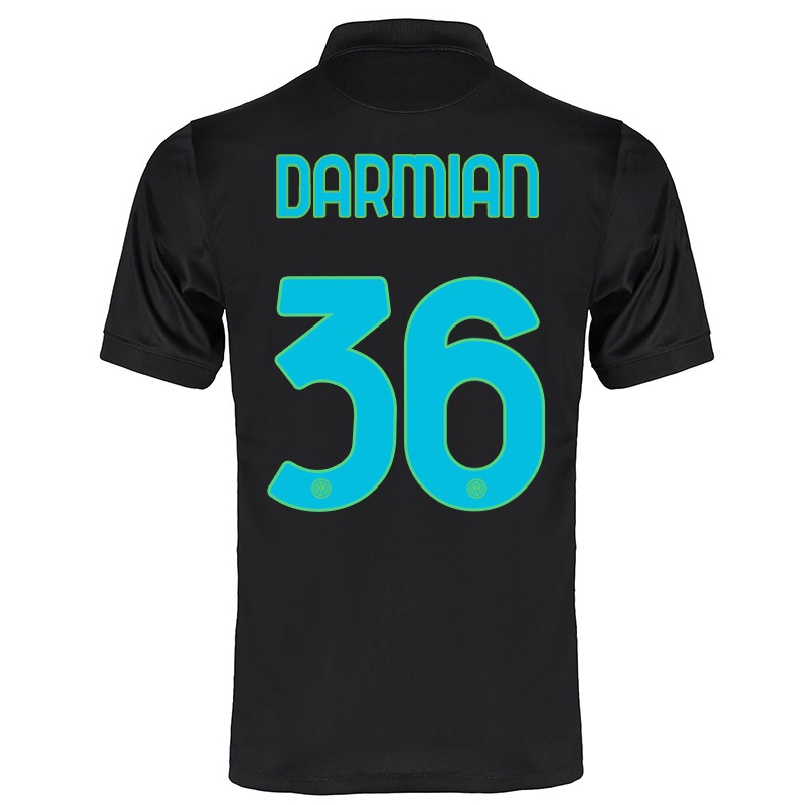 Damen Fußball Matteo Darmian #36 Schwarz Ausweichtrikot Trikot 2021/22 T-shirt