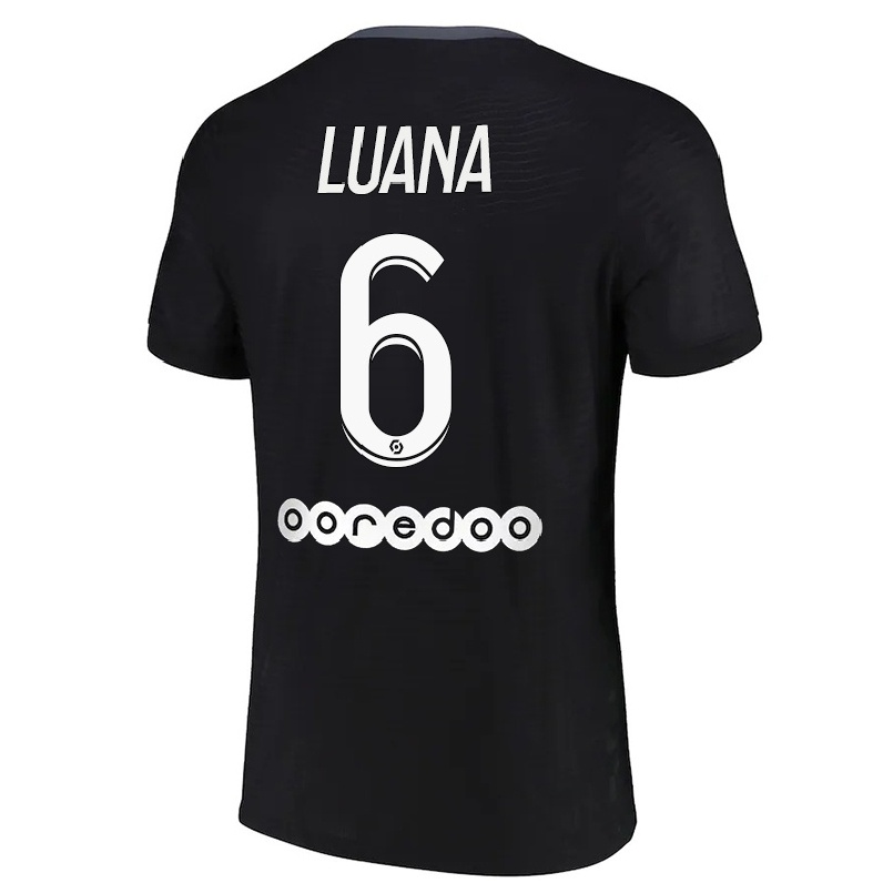 Damen Fußball Luana #6 Schwarz Ausweichtrikot Trikot 2021/22 T-shirt