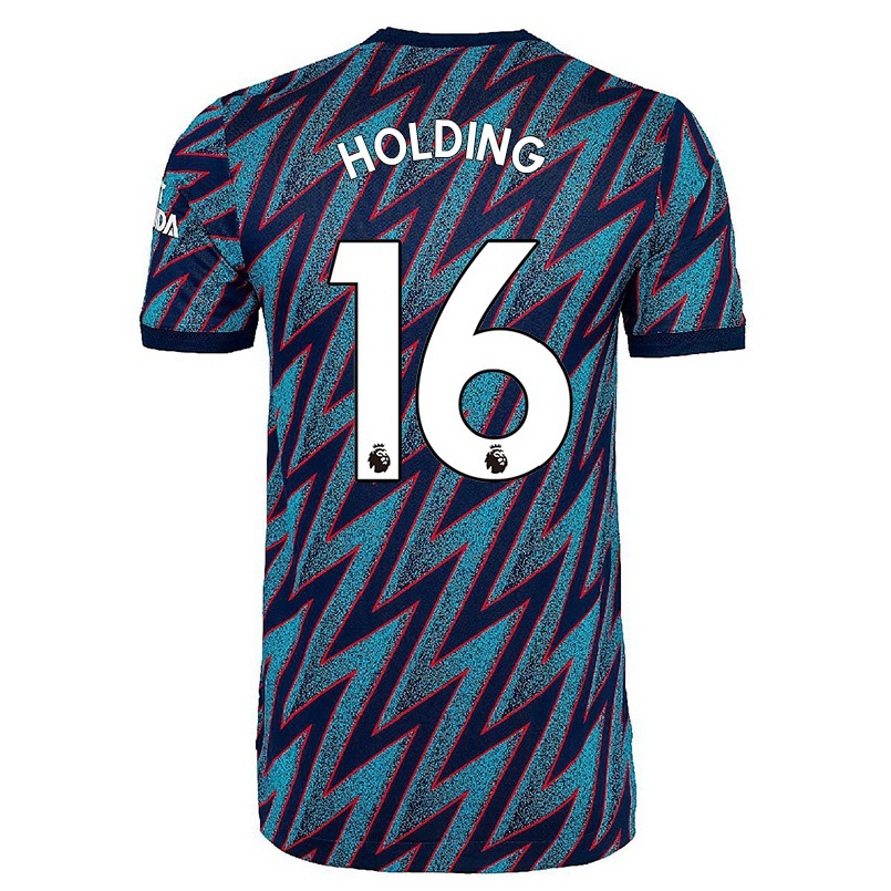 Damen Fußball Rob Holding #16 Blau Schwarz Ausweichtrikot Trikot 2021/22 T-shirt