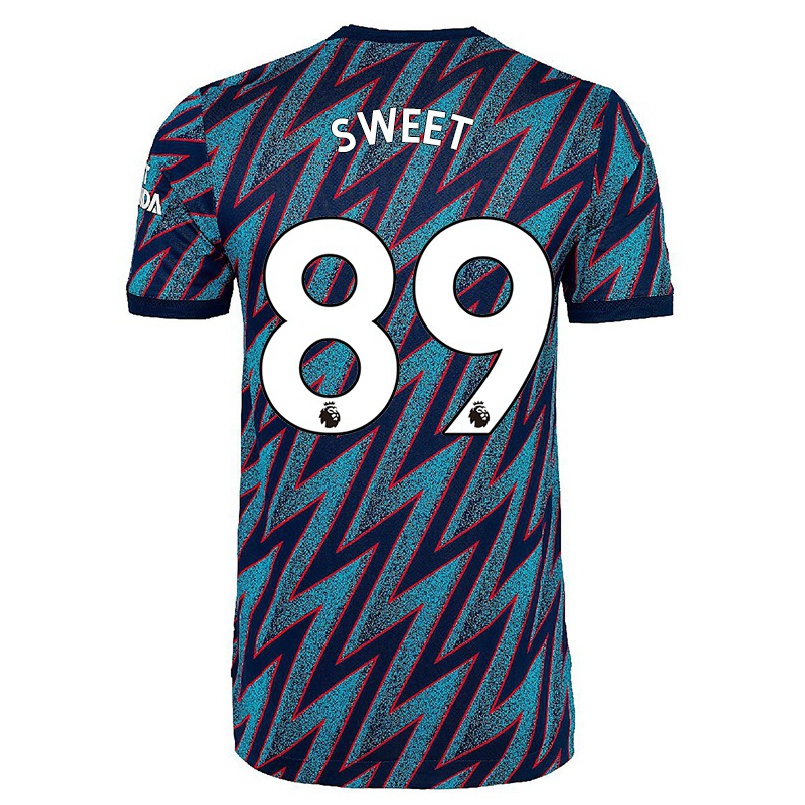 Damen Fußball James Sweet #89 Blau Schwarz Ausweichtrikot Trikot 2021/22 T-shirt