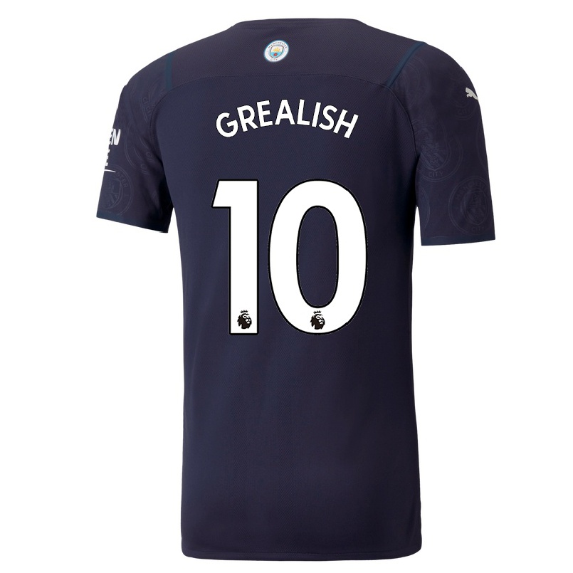 Damen Fußball Jack Grealish #10 Dunkelblau Ausweichtrikot Trikot 2021/22 T-shirt