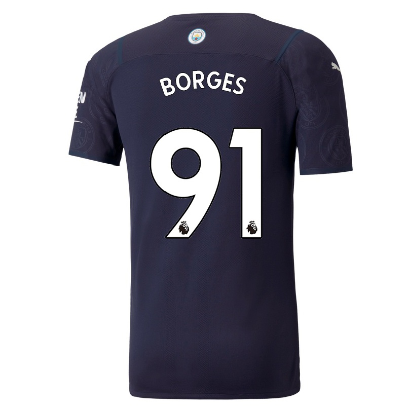Damen Fußball Carlos Borges #91 Dunkelblau Ausweichtrikot Trikot 2021/22 T-shirt
