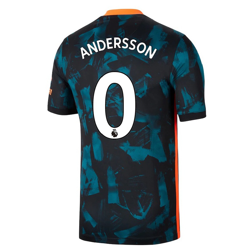 Damen Fußball Edwin Andersson #0 Dunkelblau Ausweichtrikot Trikot 2021/22 T-shirt