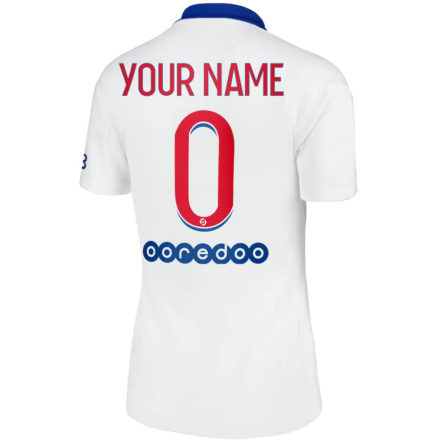 Damen Fußball Dein Name #0 Auswärtstrikot Weiß Trikot 2020/21 Hemd