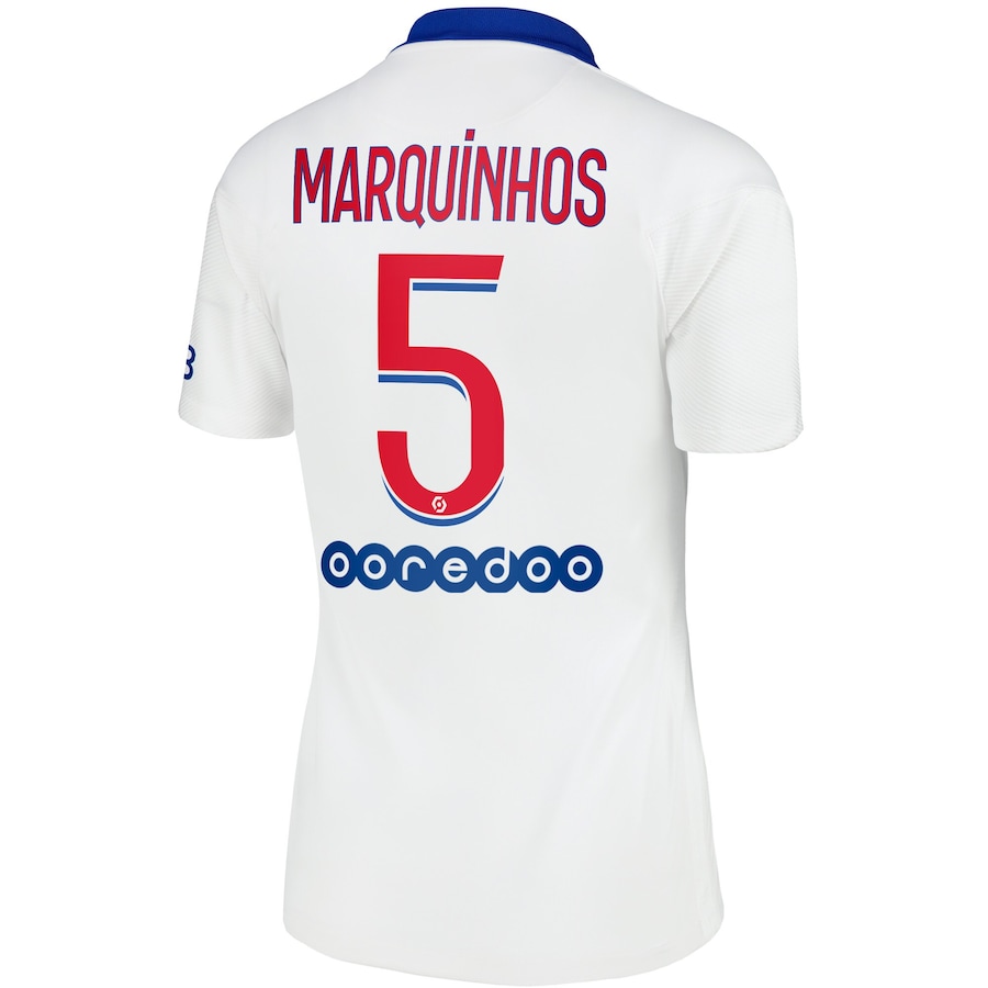 Damen Fußball Marquinhos #5 Auswärtstrikot Weiß Trikot 2020/21 Hemd