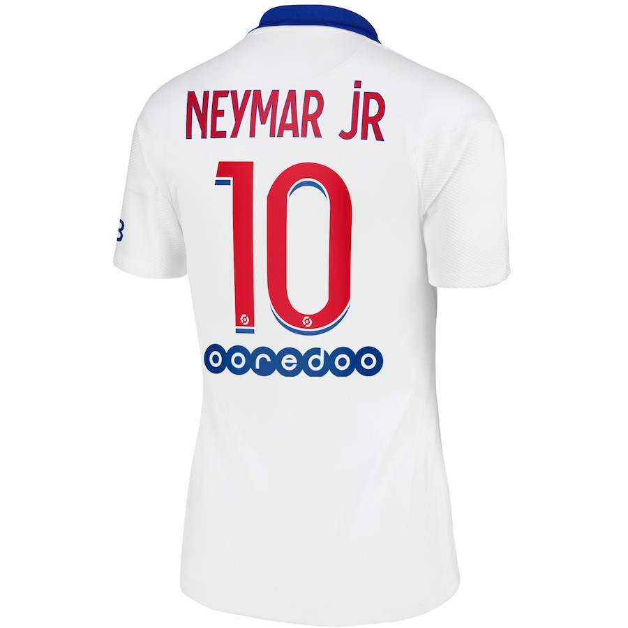 Damen Fußball Neymar Jr #10 Auswärtstrikot Weiß Trikot 2020/21 Hemd