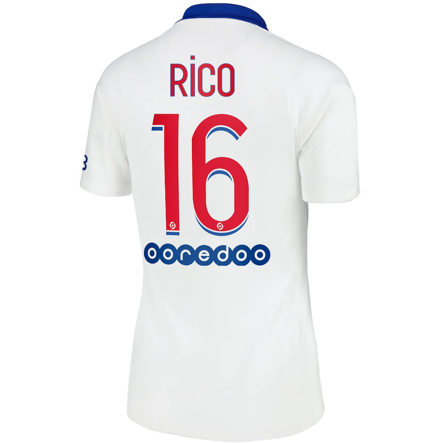 Damen Fußball Sergio Rico #16 Auswärtstrikot Weiß Trikot 2020/21 Hemd