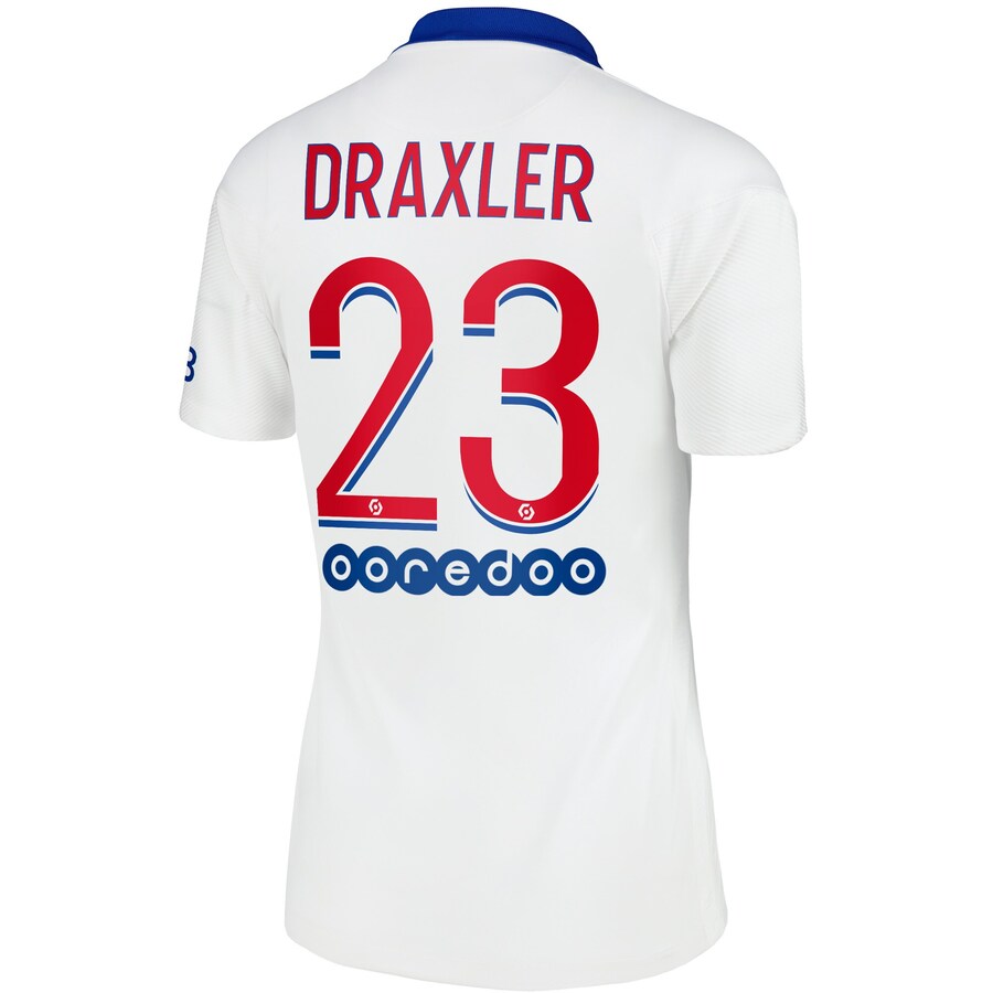 Damen Fußball Julian Draxler #23 Auswärtstrikot Weiß Trikot 2020/21 Hemd