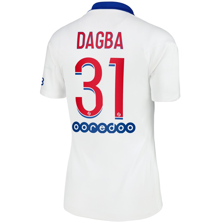 Damen Fußball Colin Dagba #31 Auswärtstrikot Weiß Trikot 2020/21 Hemd