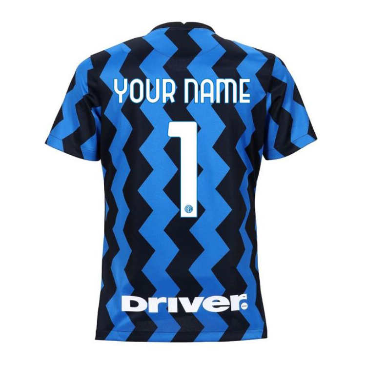 Damen Fußball Dein Name #1 Heimtrikot Blau Schwarz Trikot 2020/21 Hemd