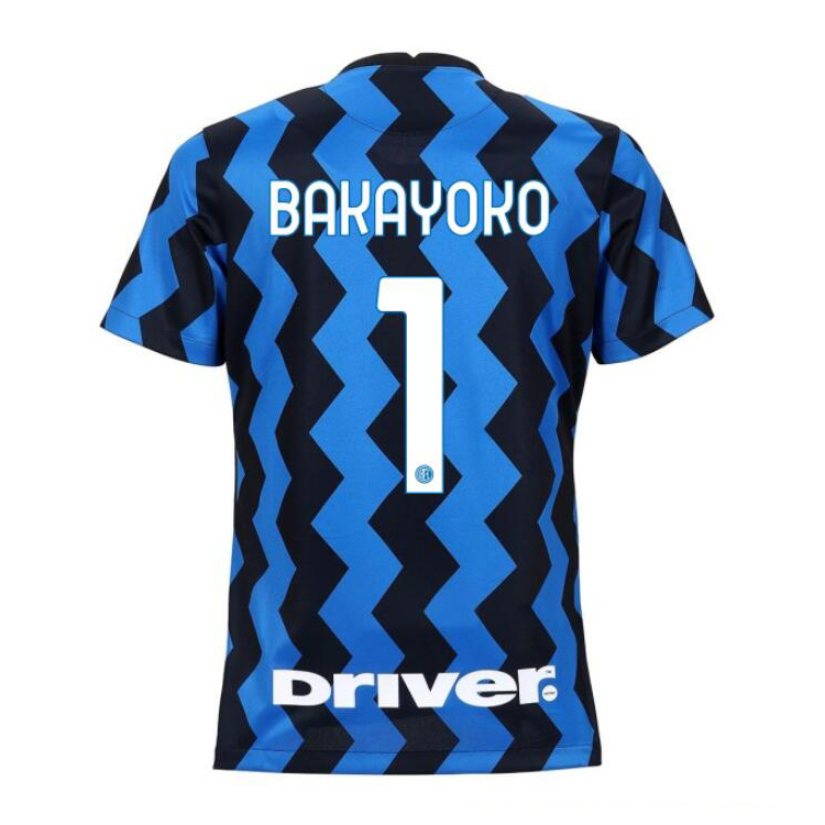 Damen Fußball Axel Bakayoko #1 Heimtrikot Blau Schwarz Trikot 2020/21 Hemd