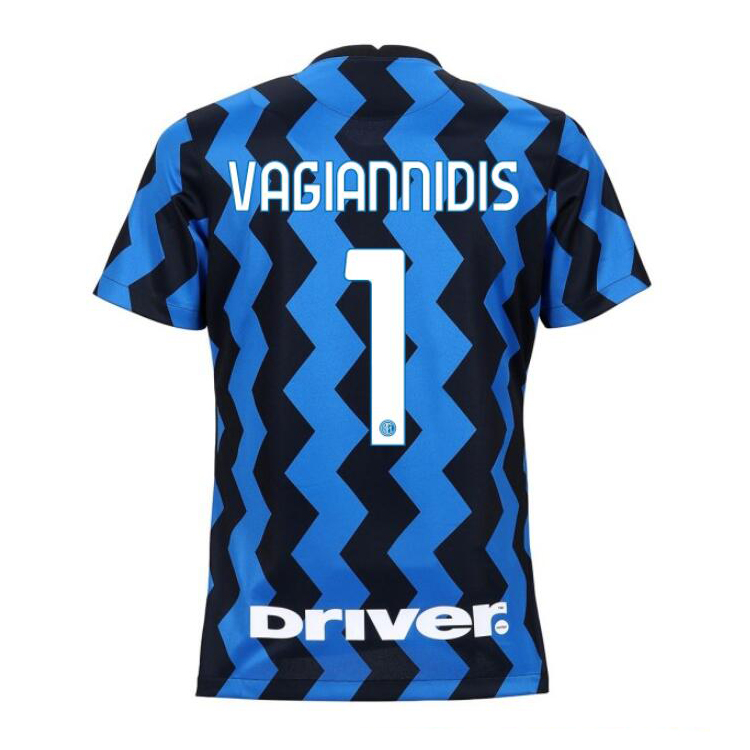 Damen Fußball Georgios Vagiannidis #1 Heimtrikot Blau Schwarz Trikot 2020/21 Hemd