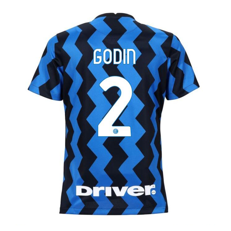 Damen Fußball Diego Godin #2 Heimtrikot Blau Schwarz Trikot 2020/21 Hemd