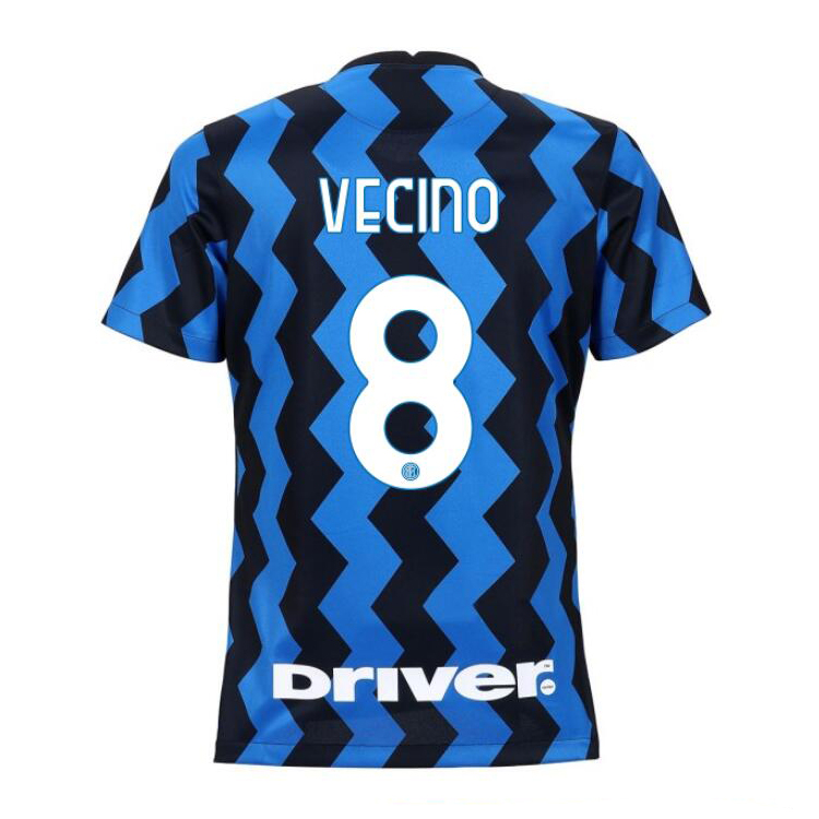 Damen Fußball Matias Vecino #8 Heimtrikot Blau Schwarz Trikot 2020/21 Hemd