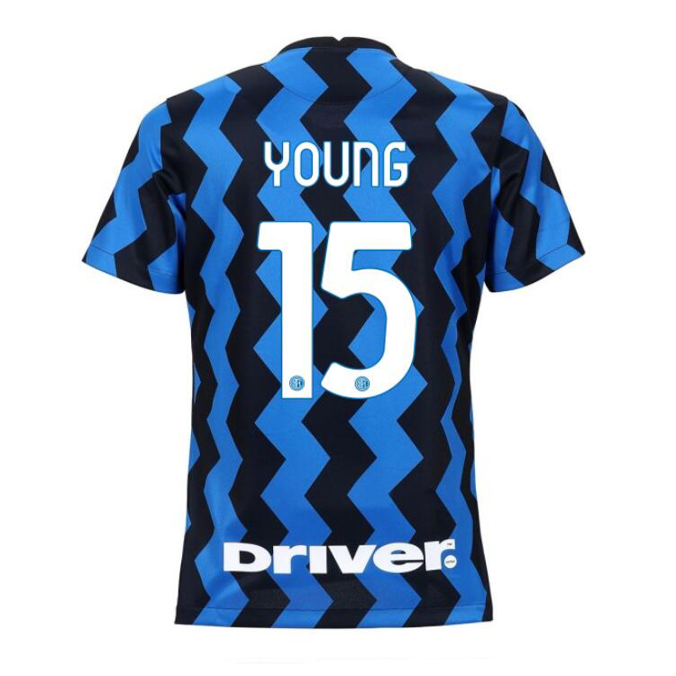 Damen Fußball Ashley Young #15 Heimtrikot Blau Schwarz Trikot 2020/21 Hemd