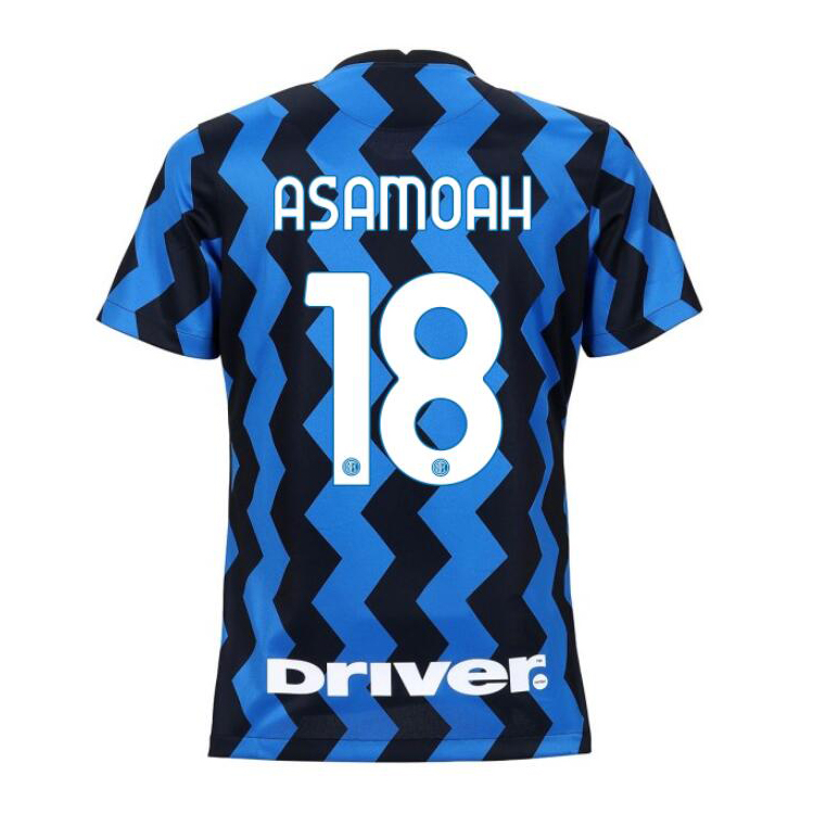 Damen Fußball Kwadwo Asamoah #18 Heimtrikot Blau Schwarz Trikot 2020/21 Hemd