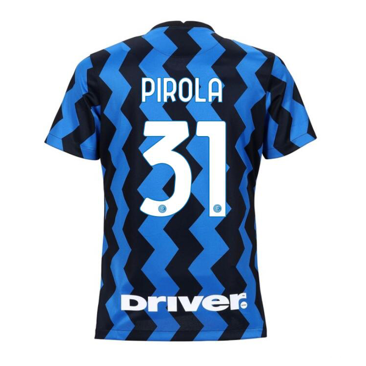 Damen Fußball Lorenzo Pirola #31 Heimtrikot Blau Schwarz Trikot 2020/21 Hemd
