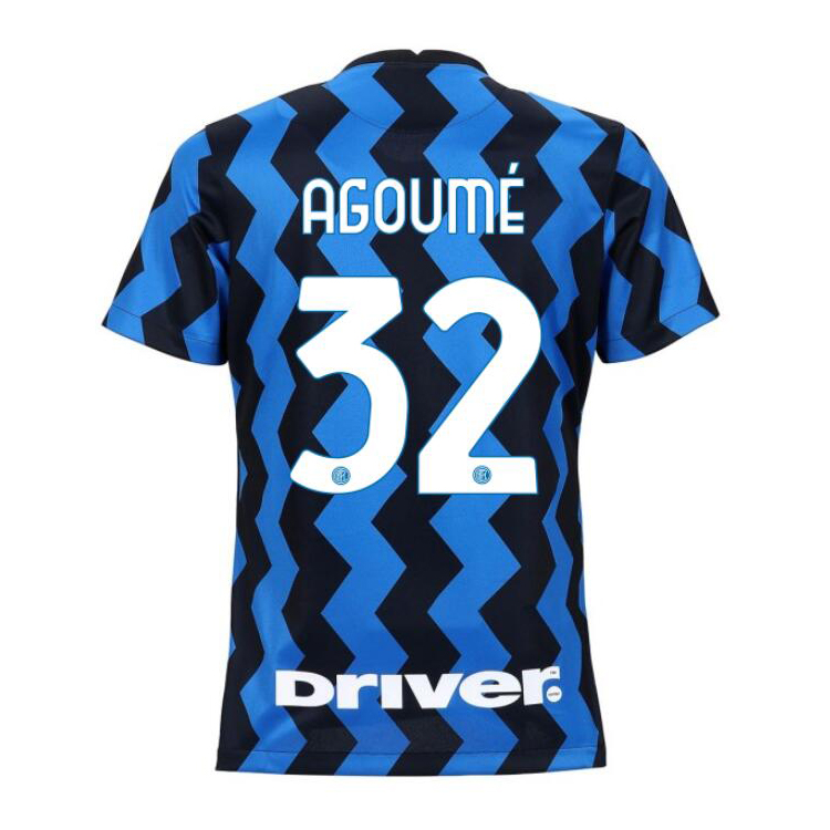 Damen Fußball Lucien Agoume #32 Heimtrikot Blau Schwarz Trikot 2020/21 Hemd