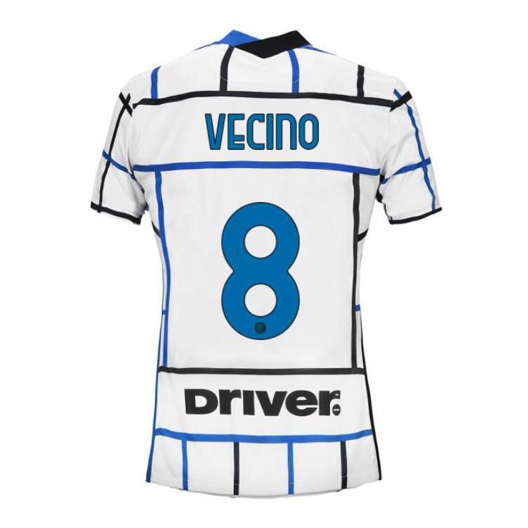 Damen Fußball Matias Vecino #8 Auswärtstrikot Weiß Blau Trikot 2020/21 Hemd