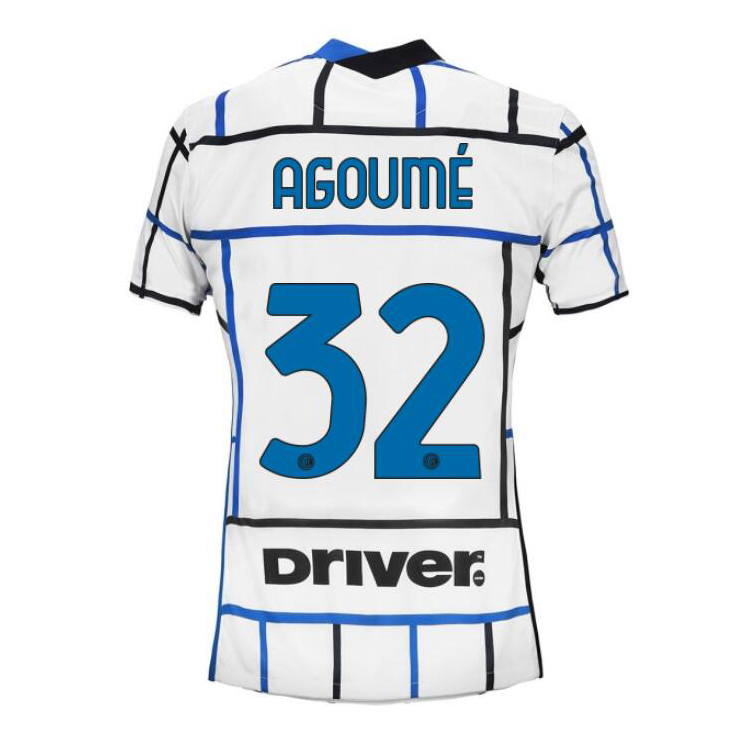 Damen Fußball Lucien Agoume #32 Auswärtstrikot Weiß Blau Trikot 2020/21 Hemd