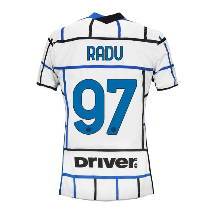 Damen Fußball Ionut Radu #97 Auswärtstrikot Weiß Blau Trikot 2020/21 Hemd