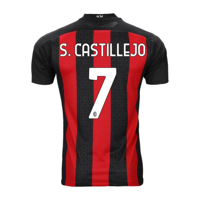 Damen Fußball Samu Castillejo #7 Heimtrikot Rot Schwarz Trikot 2020/21 Hemd
