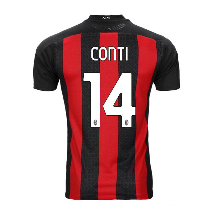 Damen Fußball Andrea Conti #14 Heimtrikot Rot Schwarz Trikot 2020/21 Hemd