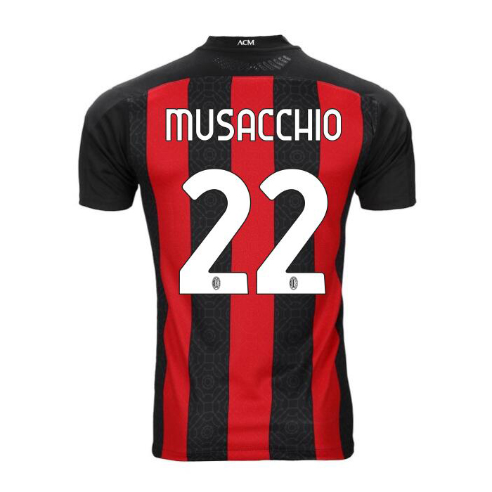 Damen Fußball Mateo Musacchio #22 Heimtrikot Rot Schwarz Trikot 2020/21 Hemd