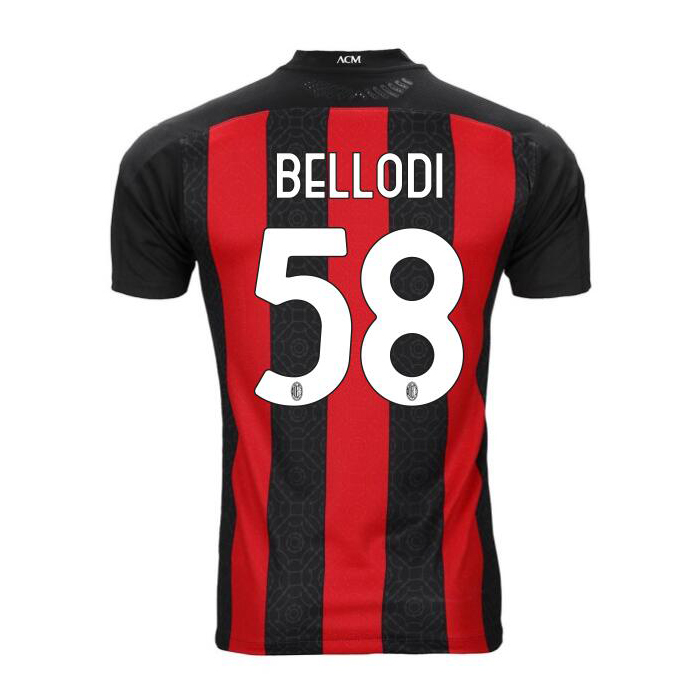 Damen Fußball Gabriele Bellodi #58 Heimtrikot Rot Schwarz Trikot 2020/21 Hemd