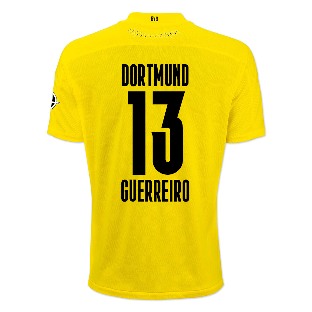 Damen Fußball Raphael Guerreiro #13 Heimtrikot Gelb Schwarz Trikot 2020/21 Hemd