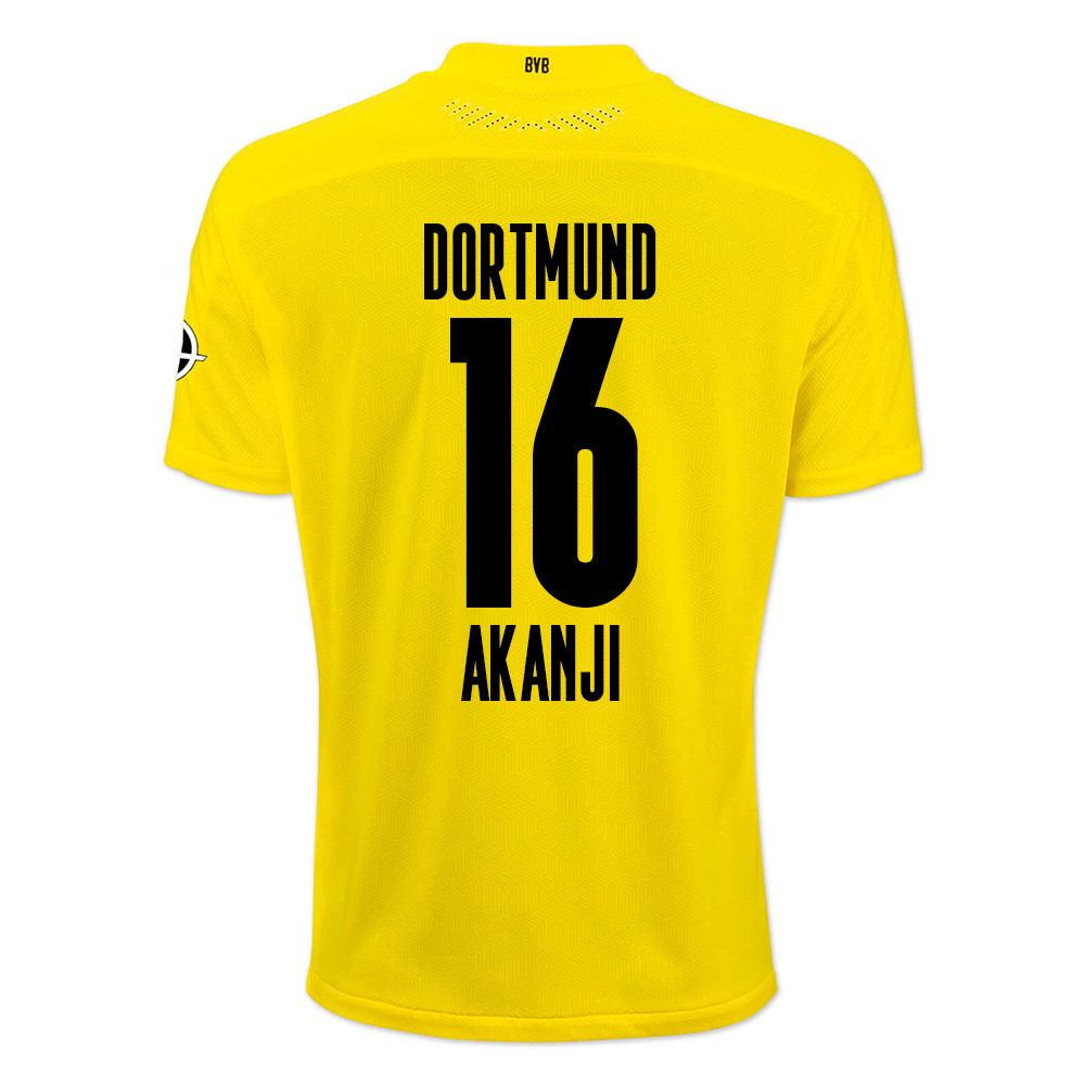 Damen Fußball Manuel Akanji #16 Heimtrikot Gelb Schwarz Trikot 2020/21 Hemd