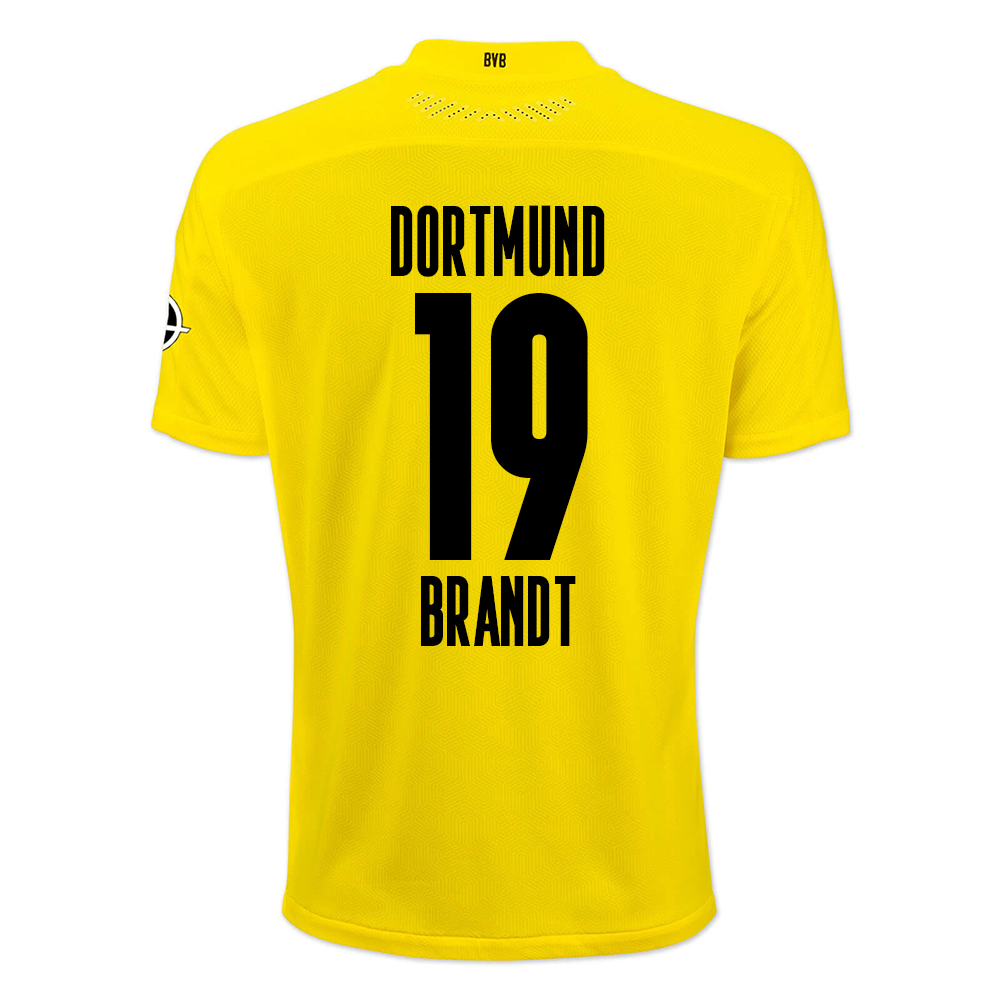 Damen Fußball Julian Brandt #19 Heimtrikot Gelb Schwarz Trikot 2020/21 Hemd