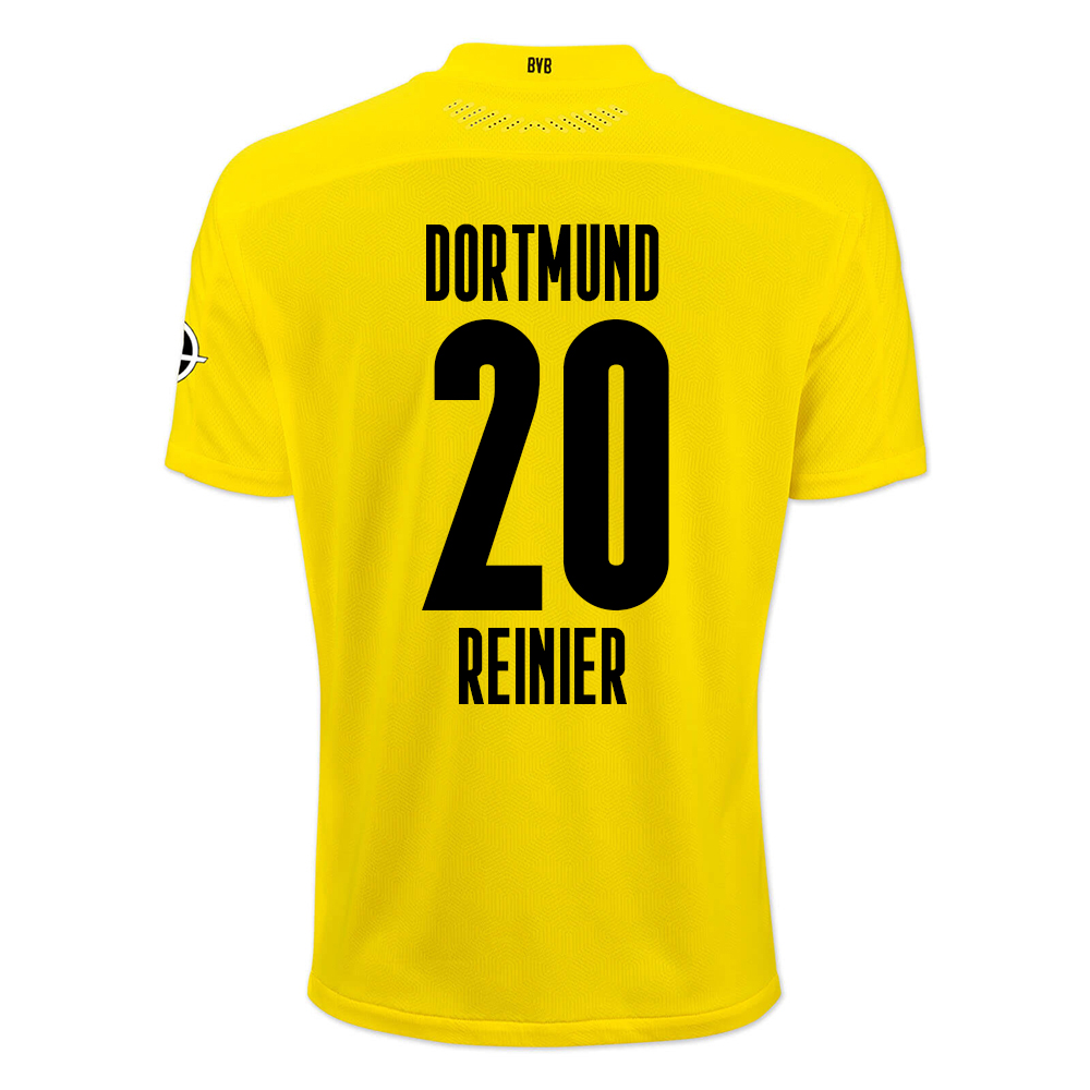 Damen Fußball Reinier #20 Heimtrikot Gelb Schwarz Trikot 2020/21 Hemd