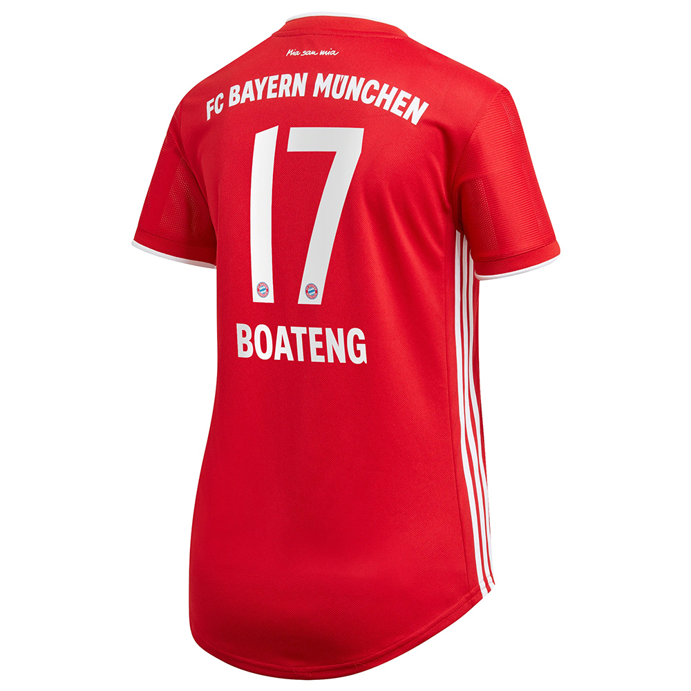 Damen Fußball Jerôme Boateng #17 Heimtrikot Rot Trikot 2020/21 Hemd