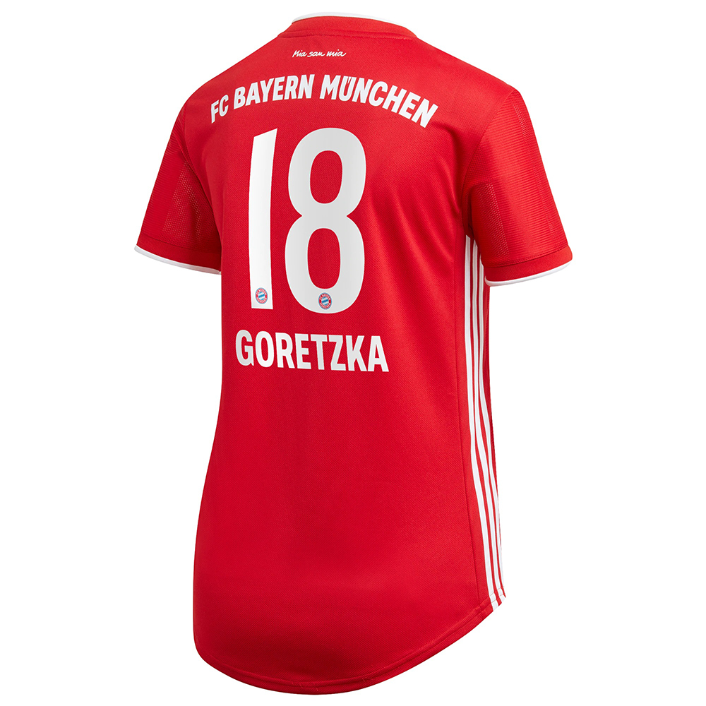 Damen Fußball Leon Goretzka #18 Heimtrikot Rot Trikot 2020/21 Hemd