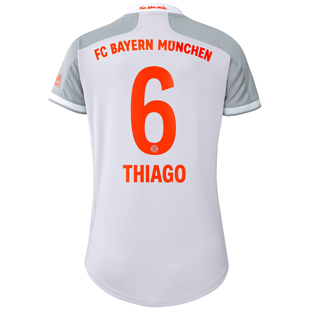 Damen Fußball Thiago #6 Auswärtstrikot Grau Trikot 2020/21 Hemd