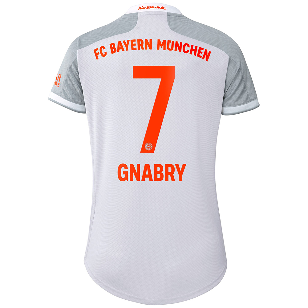 Damen Fußball Serge Gnabry #7 Auswärtstrikot Grau Trikot 2020/21 Hemd