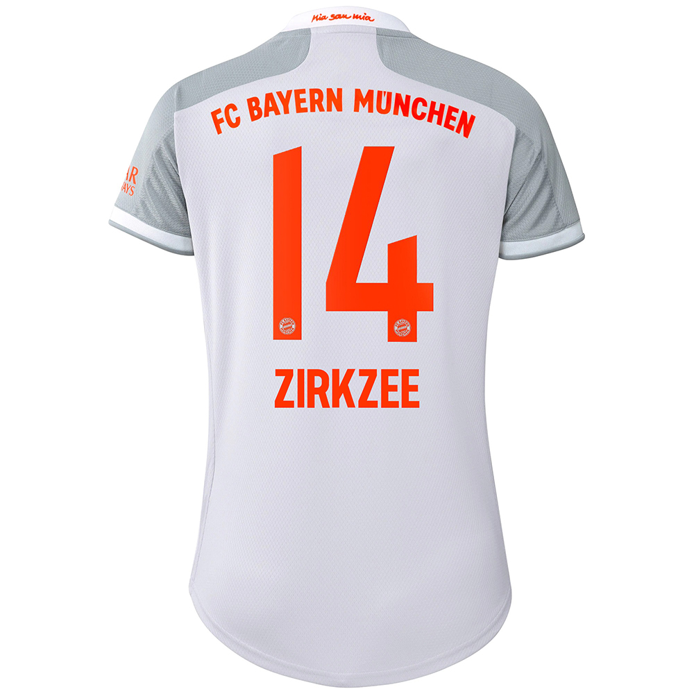 Damen Fußball Joshua Zirkzee #14 Auswärtstrikot Grau Trikot 2020/21 Hemd