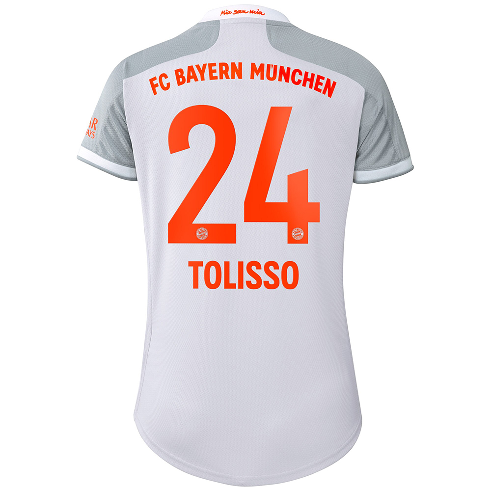 Damen Fußball Corentin Tolisso #24 Auswärtstrikot Grau Trikot 2020/21 Hemd