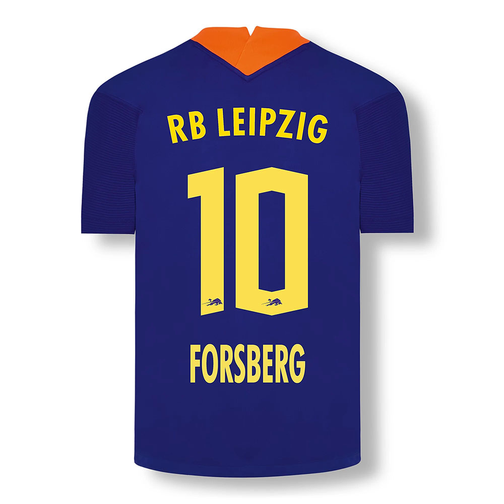 Damen Fußball Emil Forsberg #10 Ausweichtrikot Elektrisches Blau Trikot 2020/21 Hemd