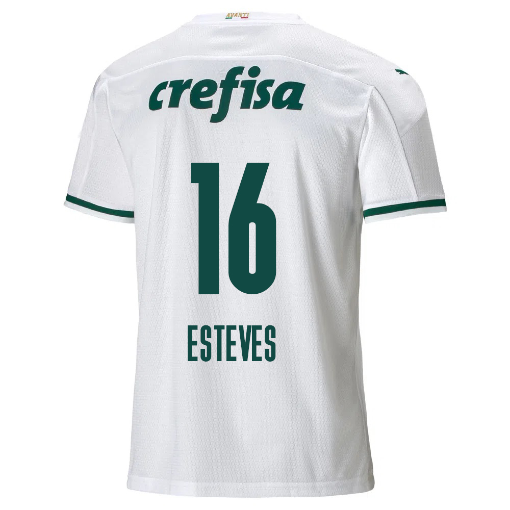 Damen Fußball Lucas Esteves #16 Auswärtstrikot Weiß Trikot 2020/21 Hemd