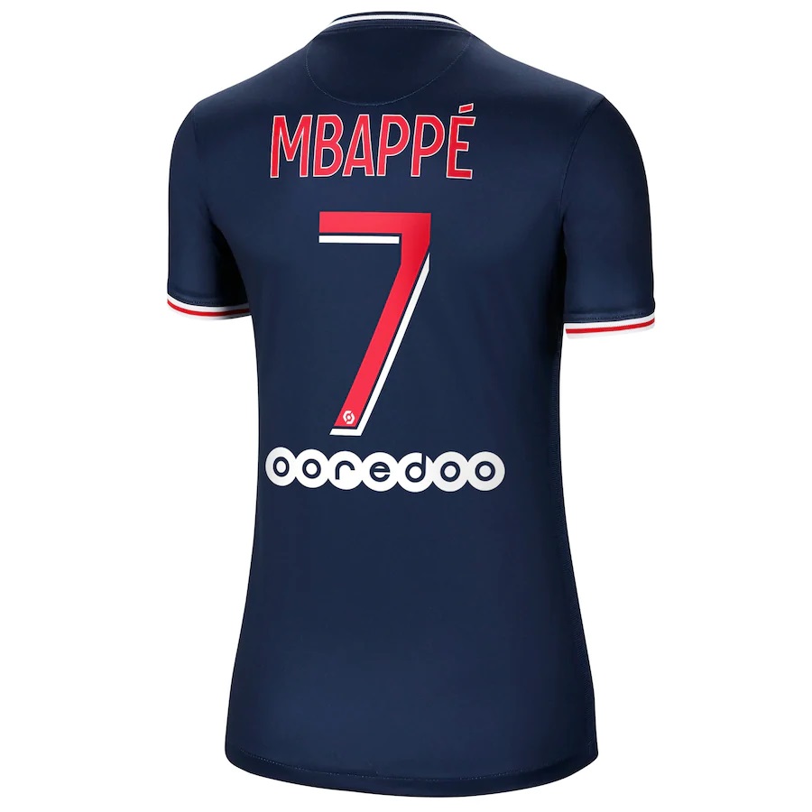 Damen Fußball Kylian Mbappe #7 Heimtrikot Dunkelheit Trikot 2020/21 Hemd
