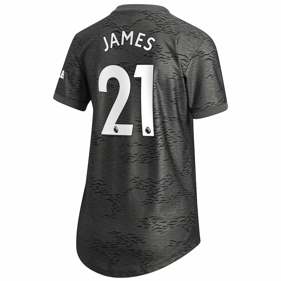 Damen Fußball Daniel James #21 Auswärtstrikot Schwarz Trikot 2020/21 Hemd
