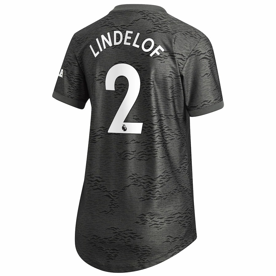 Damen Fußball Victor Lindelof #2 Auswärtstrikot Schwarz Trikot 2020/21 Hemd