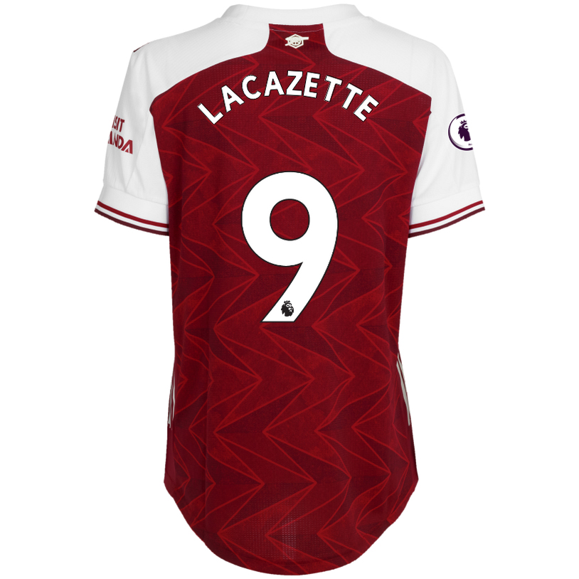 Damen Fußball Alexandre Lacazette #9 Heimtrikot Rot Trikot 2020/21 Hemd