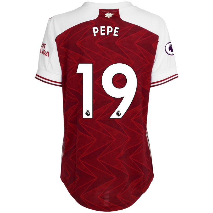 Damen Fußball Nicolas Pepe #19 Heimtrikot Rot Trikot 2020/21 Hemd