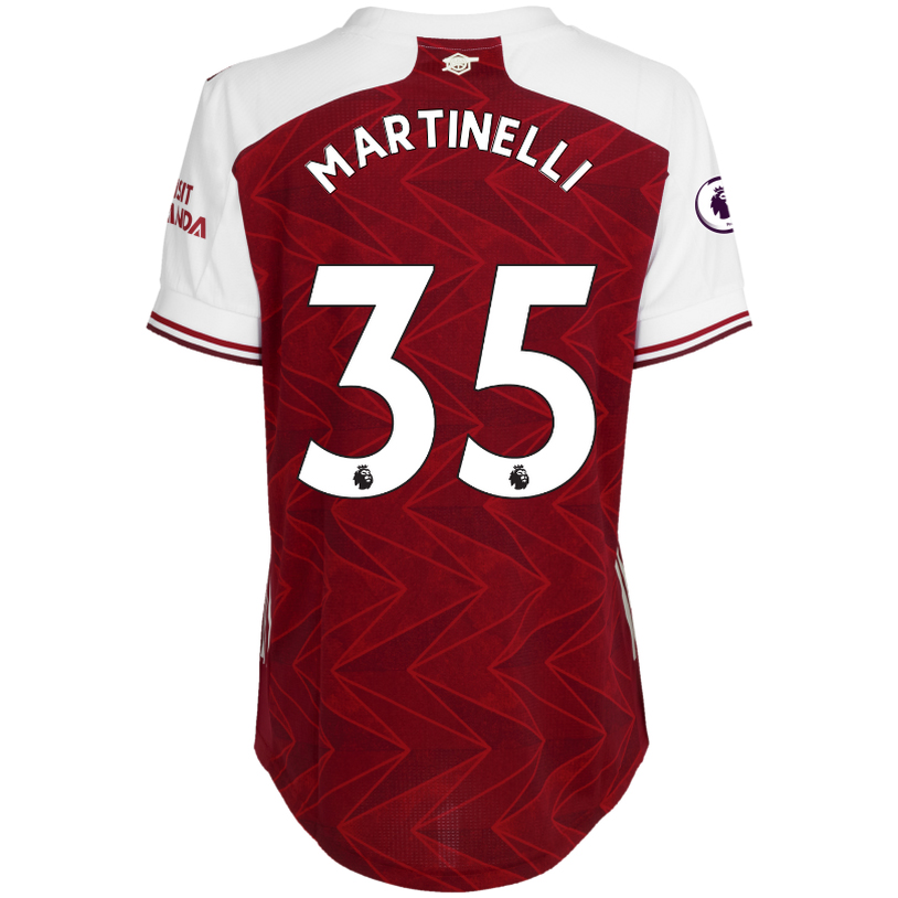 Damen Fußball Gabriel Martinelli #35 Heimtrikot Rot Trikot 2020/21 Hemd