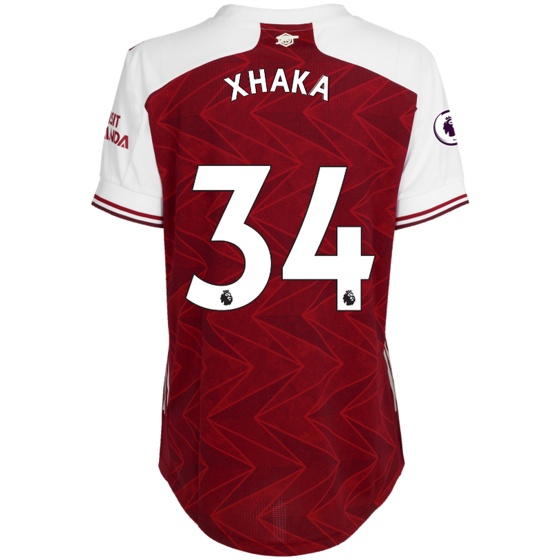 Damen Fußball Granit Xhaka #34 Heimtrikot Rot Trikot 2020/21 Hemd