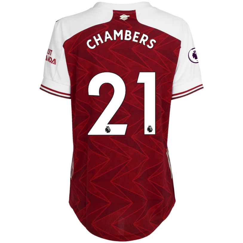 Damen Fußball Calum Chambers #21 Heimtrikot Rot Trikot 2020/21 Hemd