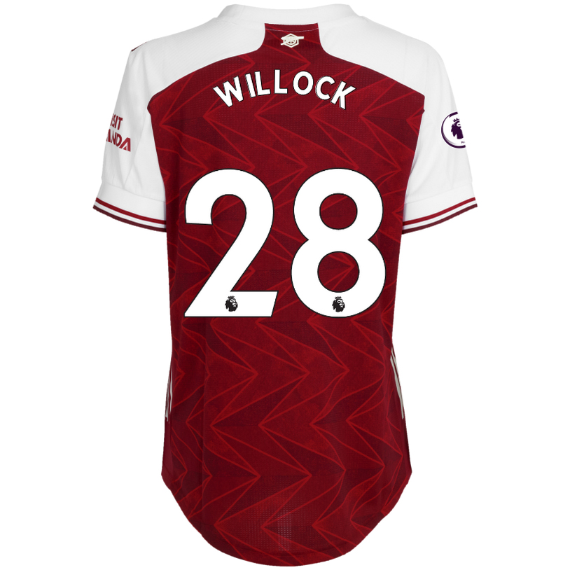 Damen Fußball Joe Willock #28 Heimtrikot Rot Trikot 2020/21 Hemd